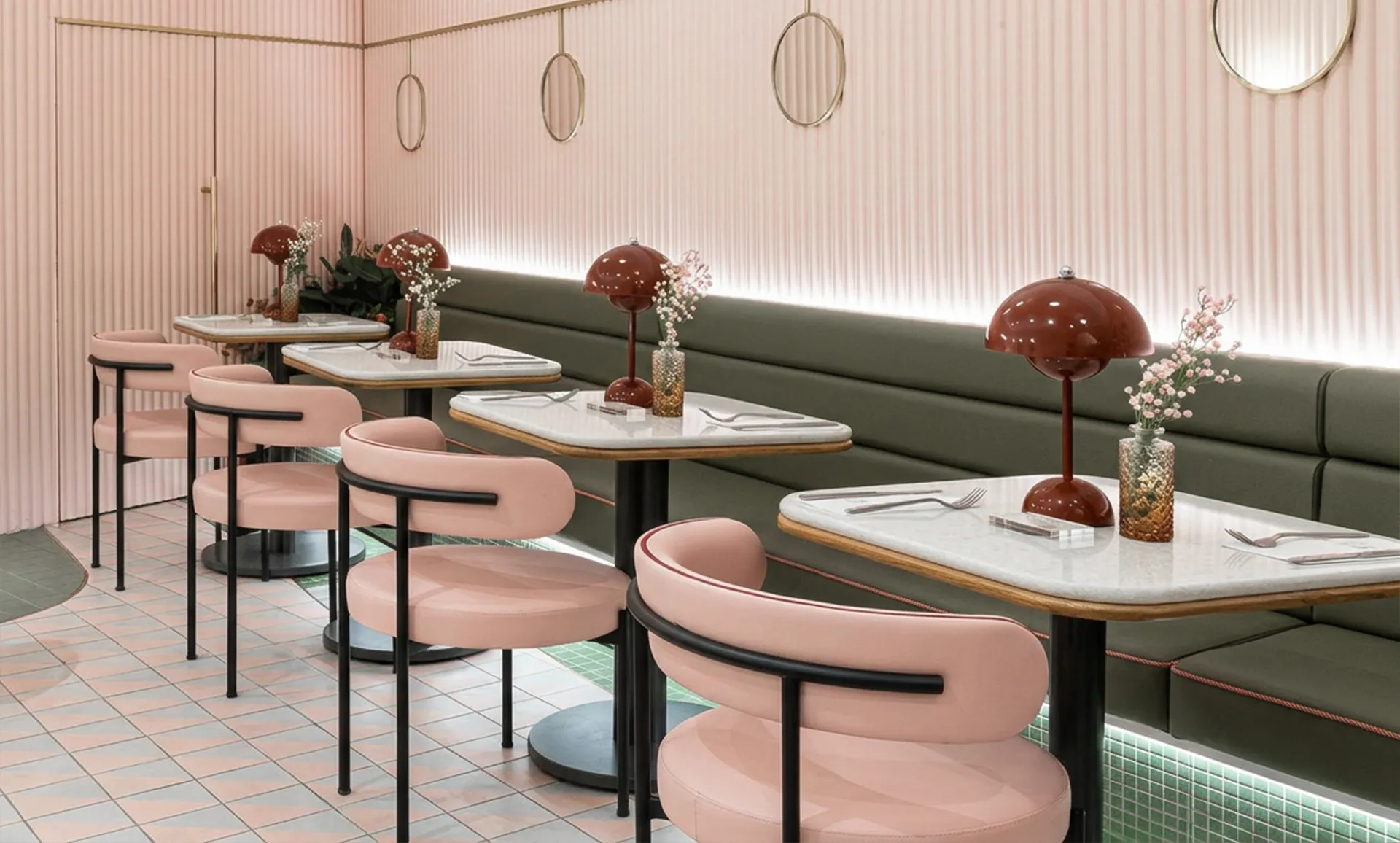 Giotto fabric and metal chairs