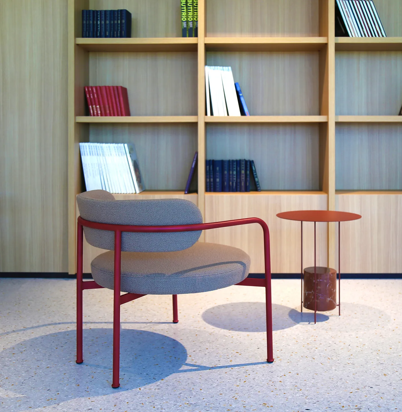 GIOTTO fabric and metal armchair